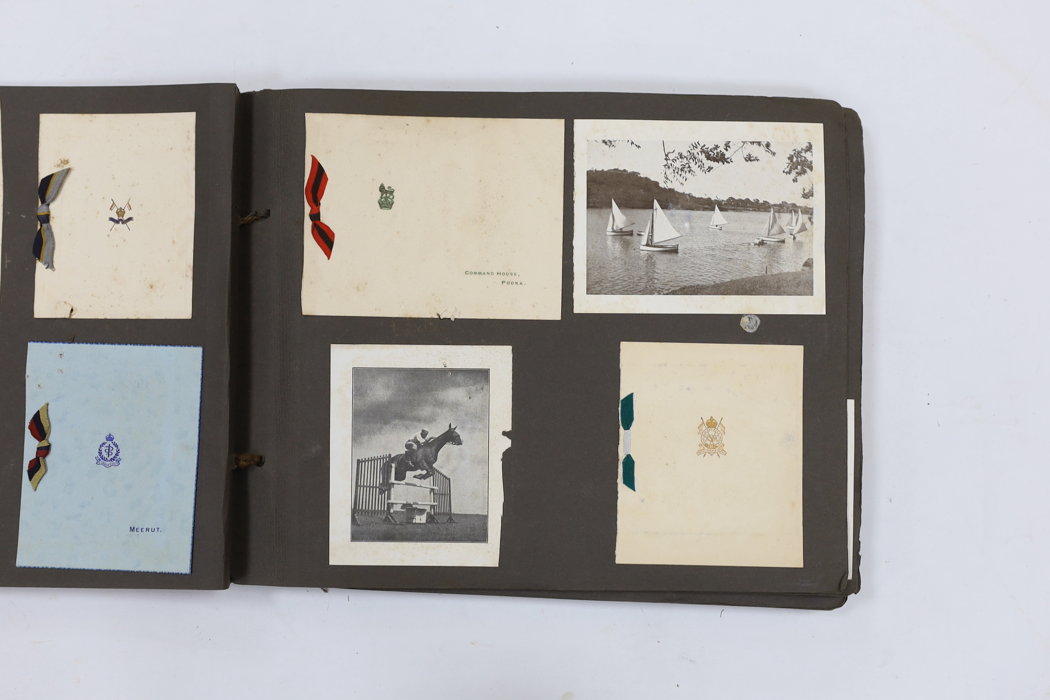 A 1930s archive of photos, invitations, postcards, etc. relating to Indian military regiments including; the 8th Punjab Reg., the 1st Bombay Grenadiers, the 2nd Sikhs, the Royal Indian Navy, Army Headquarters India, etc,